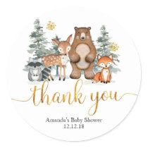 Winter Woodland Forest Baby Shower Thank You Tag
