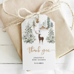 Winter woodland forest deer baby shower thank you gift tags<br><div class="desc">Winter woodland forest deer baby shower thank you. "Baby it's cold outside" baby shower decoration.
Matching items available.</div>