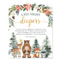 Winter Woodland Forest Late Night Diapers Poster