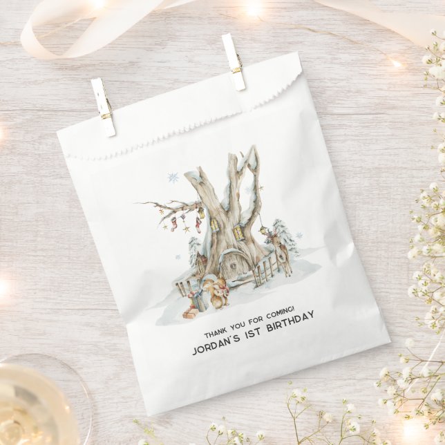 Winter Woodland Forest | Party Favor Bags (Clipped)