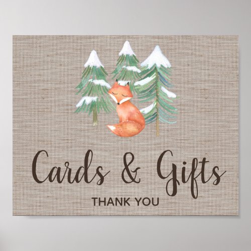 Winter Woodland Fox Cards and Gifts Sign