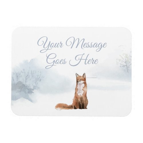 Winter Woodland Fox Christmas Holidays Elegant Magnet