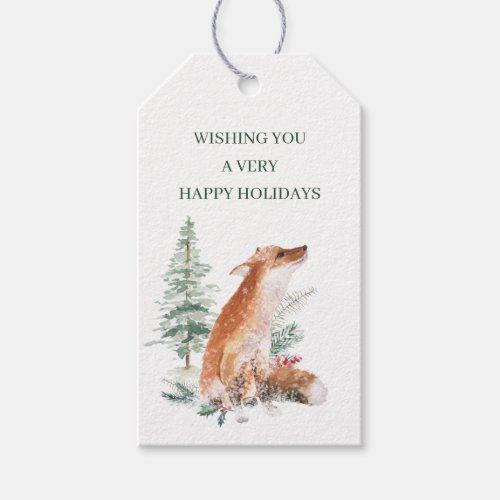 Winter Woodland Fox Christmas New Year Gift Tags