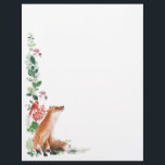Winter Woodland Fox Christmas New Year  Letterhead<br><div class="desc">This woodland stationary - a lovely letter writing gift set for nature lovers or wildlife lovers. This design depicts greenery foliage,  Christmas red berries on branchlets and spruce twigs. And at the centre of  these illustrations is a Fox.</div>