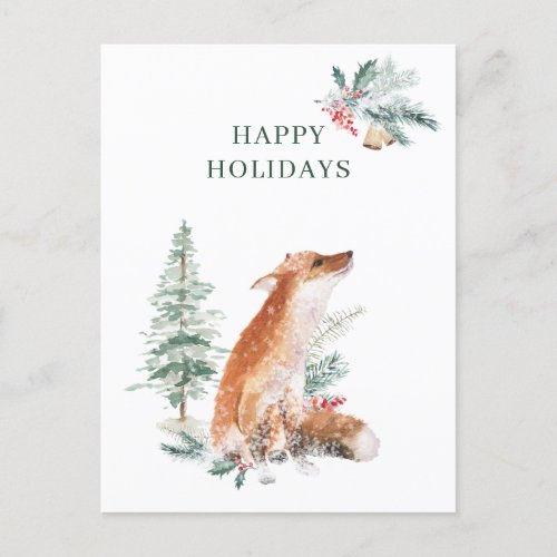 Winter Woodland Fox Christmas New Year  Postcard