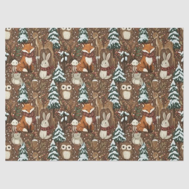 Winter Woodland Friends – Cute Animals (4) Tissue Paper (Front)
