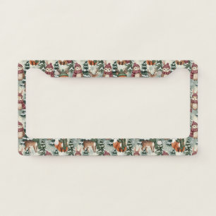 Winter Woodland Friends – Cute Animals License Plate Frame