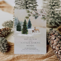 Winter Woodland Gender Neutral Baby Shower Invitation