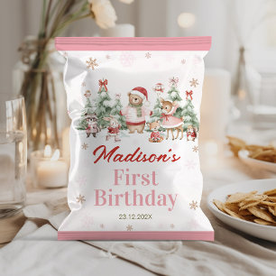Winter Woodland Girl Birthday Chip Bag Wrapper