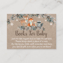 Winter Woodland Greenery Baby Shower Book Request Enclosure Card