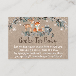 Winter Woodland Greenery Baby Shower Book Request Enclosure Card