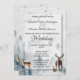 Winter Woodland Holiday Wedding Invitation