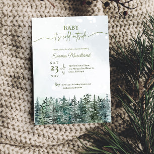 Winter woodland invite Forest baby shower