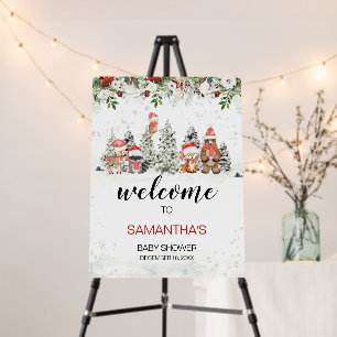 Winter Woodland Its Cold Outside Welcome Sign