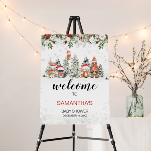 Winter Woodland Its Cold Outside Welcome Sign