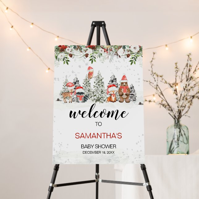 Winter Woodland Its Cold Outside Welcome Sign (In Situ (Stand))