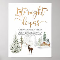 Winter woodland Late night diapers Poster