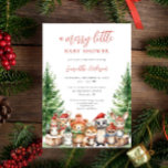 Winter Woodland Merry Little Christmas Baby Shower Invitation<br><div class="desc">For more advanced customization of this design,  simply select the "Edit using Design Tool" button above!</div>