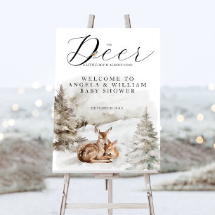 Winter Woodland Oh Deer Theme Baby Boy Shower Foam Board