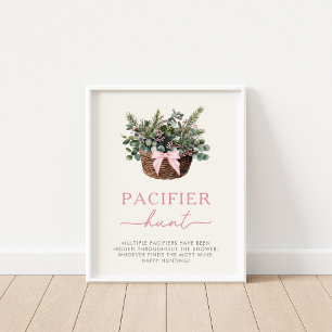 Winter Woodland Pacifier Hunt Game Sign