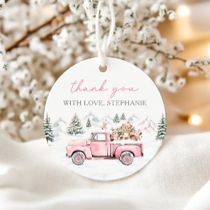 Winter Woodland Pink Favor Tags