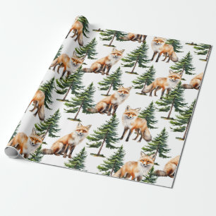 Winter Woodland Red Fox In A Pine Tree Forest Wrapping Paper