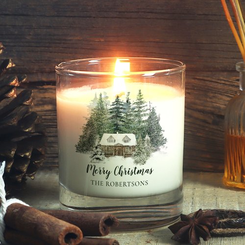 Winter Woodland Rustic Christmas Cabin Scented Candle