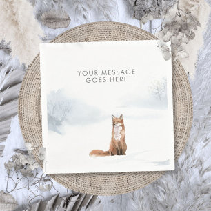 Winter Woodland Scene Fox Christmas Holidays Napkins