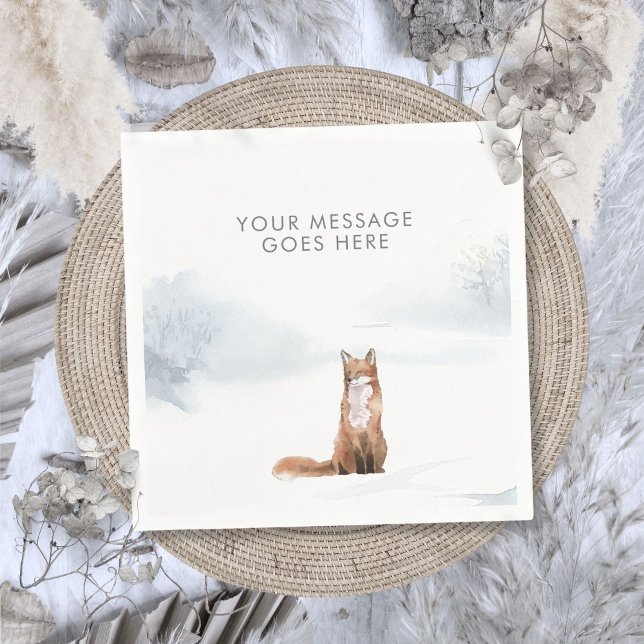 Winter Woodland Scene Fox Christmas Holidays Napkins (Winter Woodland Scene Fox Christmas Holidays Napkins)