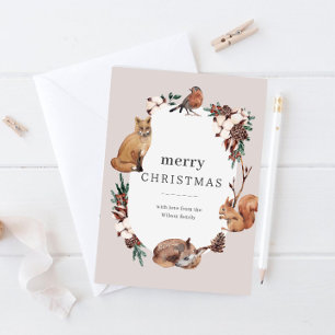 Winter Woodland Simple Non-photo Christmas Holiday Card