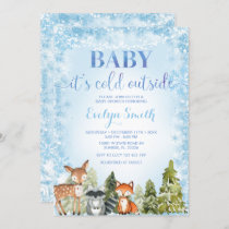 Winter Woodland Snowflake Baby Shower Invitation
