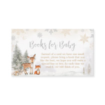 Winter Woodland Truck Baby Shower Books for Baby Enclosure Card