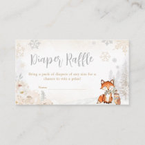 Winter Woodland Truck Baby Shower Diaper Raffle Enclosure Card