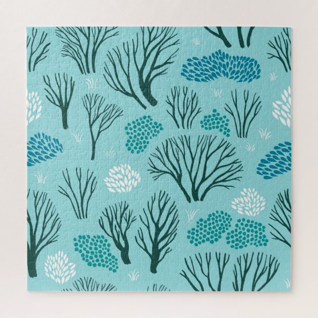 Winter Woodland: Vintage Seamless Jigsaw Puzzle (Vertical)