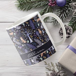 Winter Woodland Violet/Gold ID785 Coffee Mug