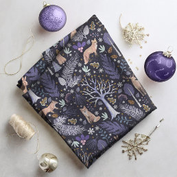 Winter Woodland Violet/Gold ID785 Fabric