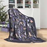 Winter Woodland Violet/Gold ID785 Fleece Blanket<br><div class="desc">This original fleece blanket pattern features an eye-catching color palette in shades of violet purple and gold. The sophisticated charm of this design is not just for kids or Christmas; the winter wonderland of animals and foliage gives this pattern a modern, contemporary vibe. Watercolor graphics include deer, fox and rabbit...</div>