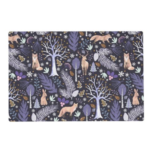 Winter Woodland VioletGold ID785 Placemat