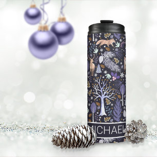 Winter Woodland Violet/Gold ID785 Thermal Tumbler