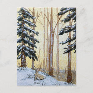Winter Woodland Wonderland Holiday Postcard