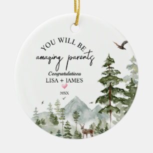 Winter Woodlands You Will Be Amazing Parents Ceramic Ornament