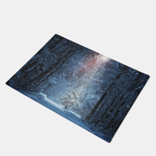 Winter woods doormat