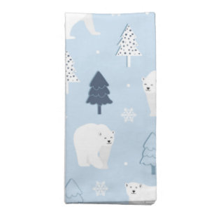 Winter Woods Polar Bears Cloth Napkin