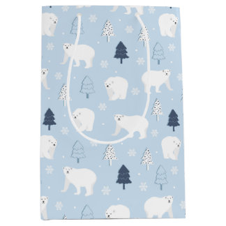 Winter Woods Polar Bears Medium Gift Bag