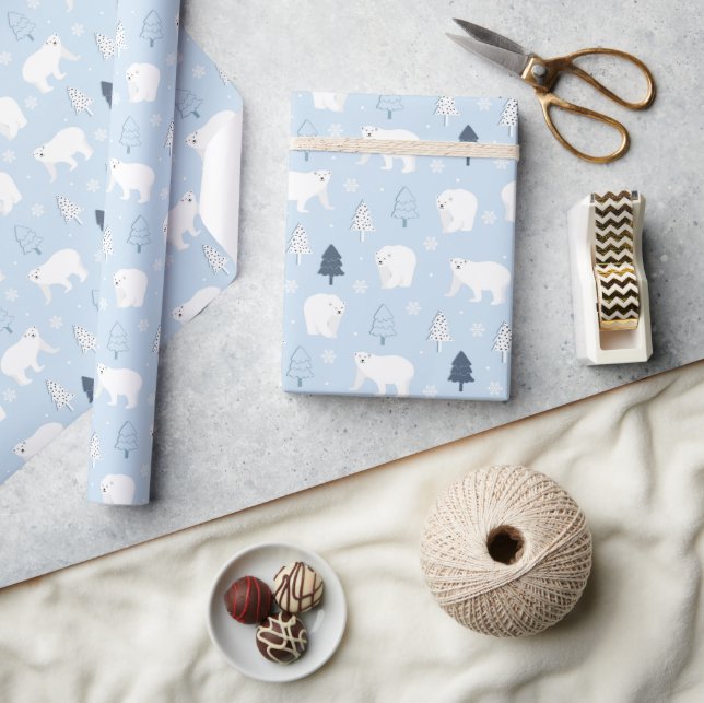 Winter Woods Polar Bears Wrapping Paper (Crafts)