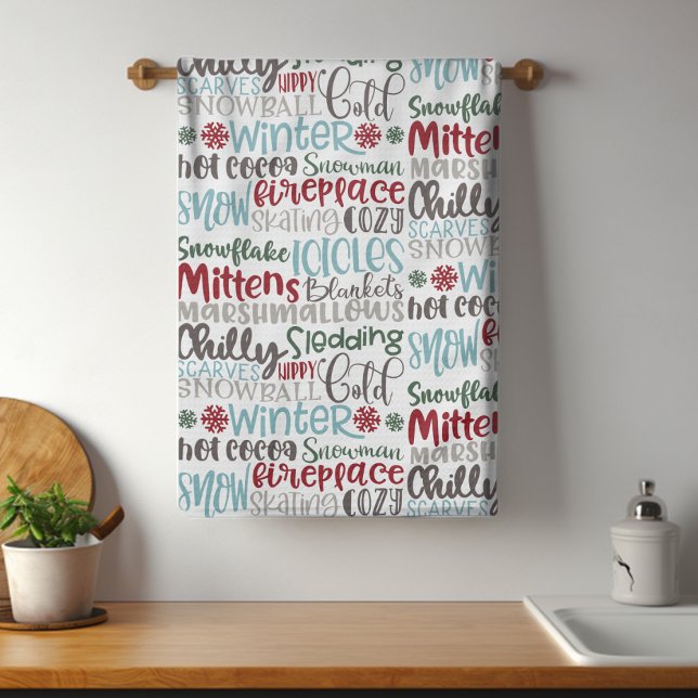 Winter Word Art | Christmas Kitchen Towel (Creator Uploaded)