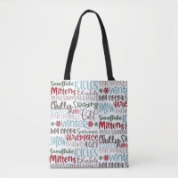 Winter Word Art | Christmas Tote Bag