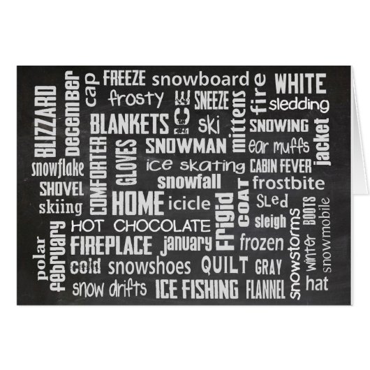 Winter Word Art Collage Cards (Front Horizontal)