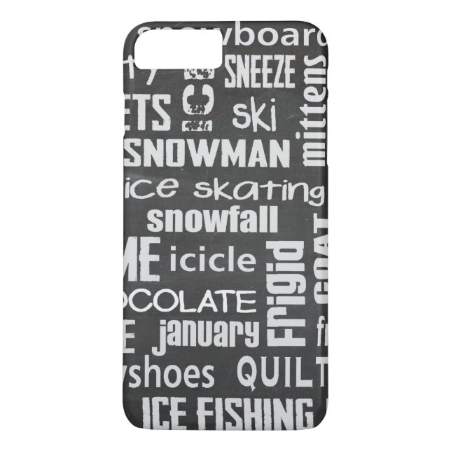 Winter Word Cloud Case-Mate iPhone Case (Back)