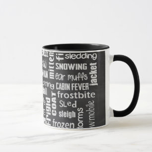 Winter Word Cloud collage Mug